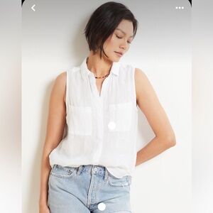 Evereve Cloth & Stone Linen Sleeveless top. Size XL.